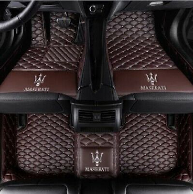 #ad Custom For Masarati Models Car Floor Mat PU Leather Easy Clean Waterproof Carpet $83.30