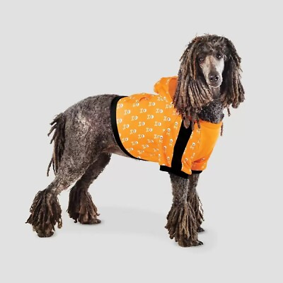 #ad Skull amp; Crossbones Halloween Dog Cropped Hoodie Costume Orange Large #5565 $9.00