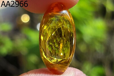 #ad Small Power Mystic Yellow Shape Rugby Naga Eye Gem Crystal Thai Amulet #aa2966a $25.02