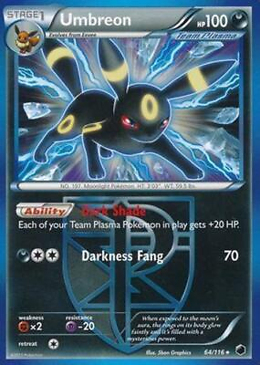 #ad Umbreon 64 116 Pokemon Plasma Freeze Black amp; White Card NM C $23.39