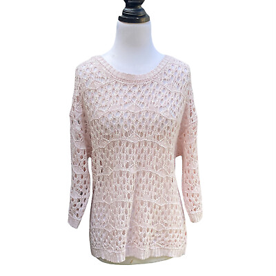 #ad Ed.it.ed Light Pink Long Sleeve Lightweight Loose Knit Sweater Jumper Sz AU14 AU $10.90