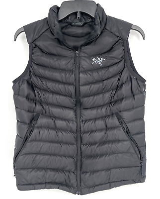 #ad Arcteryx women#x27;s L M Cerium LT Goose Down Vest Black full zip puffer packable $148.99