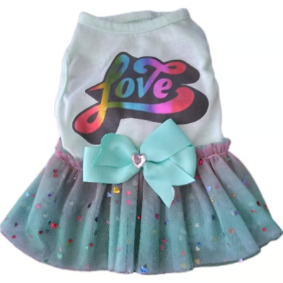 #ad Coco Lane Couture Pet Dog Female Size XS Blue Bow 2 Leg Petticoat Dress $3.00