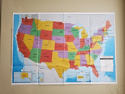#ad United States Of America Map Large USA Map Wall 28 X 40 in $9.95