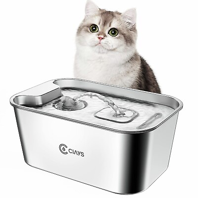 1.8L Pet Dog Cat Water Fountain Automatic Feeder Stainless Steel Dispenser USA $20.99