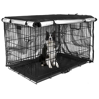 #ad Dog Cage Cover Sunshade Blackout Sun Protection Pet Kennel Case Black $17.21