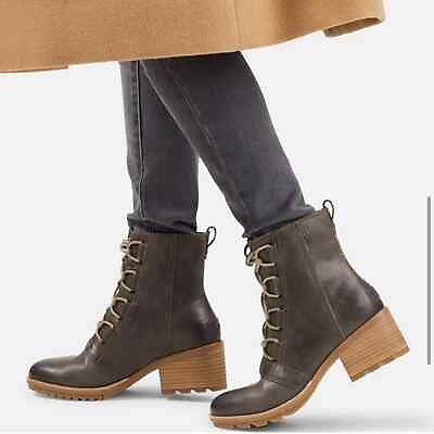 #ad Sorel Cate Waterproof Lace Up Brown Leather Boots Size 10.5 $80.00