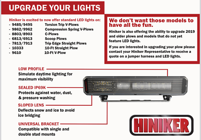 #ad Hiniker Plow LED Headlight New Lights OEM UPRGRADE w plowside harness 38813155 $1547.90