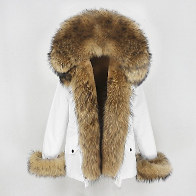 #ad New Waterproof Parka Winter Jacket Women Real Fur Collar Hood Coat Detachable AU $616.06