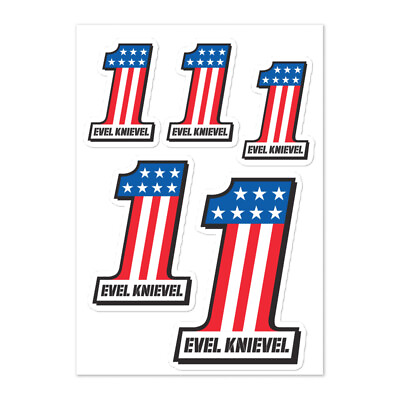 #ad Evel Knievel #1 Mixed Size Pack of Stickers $15.00