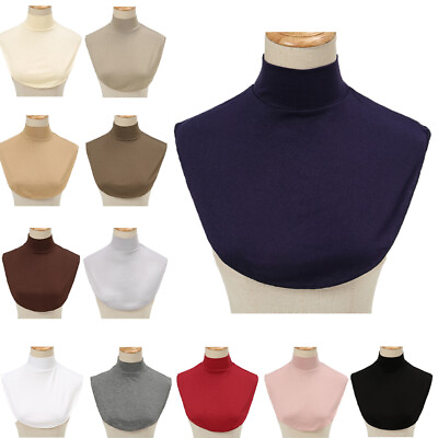 #ad Modal Women Collar Neck Cover False Tops Turtleneck Chest Back Cover Solid Color C $6.99