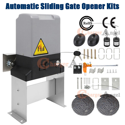 #ad Automatic Electric Garage Door Sliding Gate Opener Motor 2 Remotes 20FT Chains $184.58