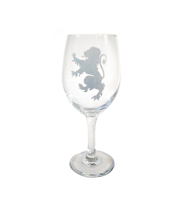 #ad Lion Rampant Clear Wine Glass Free Personalized Engraving 18 oz Custom Glass $26.33