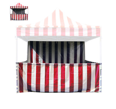 #ad 10x10 Pop Up Tent Sidewall Kit Red Carnival 3 Halfwall 1 Zipper Door Waterproof $379.99