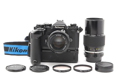 #ad 【MINT】Nikon FE2 35mm Nikkor Ai 50mm f1.4 Nikkor Ai 200mm Motor Drive MD 12 Japan $429.99