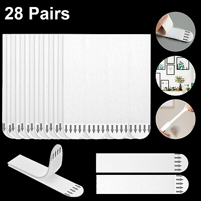 #ad 28 Pairs Heavy Duty Adhesive Command Picture Hanging Strips Large Non Trace Hook $11.98