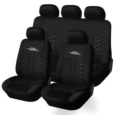 #ad Embroidery Car Seat Covers Set Universal Fit Detail Styling Car Seat Protector $55.00