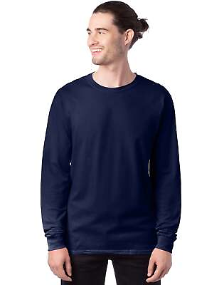 #ad Hanes Long Sleeve T Shirt Men#x27;s Cotton Tee Essentials Midweight Crewneck S 3XL $10.00