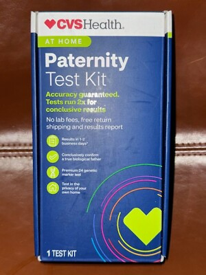 #ad CVS HEALTH AT HOME PAERNITY TEST KIT RESULTS 1 2 DAYS 1 TEST KIT $44.99