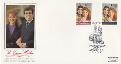 #ad 13115 GB PPS Sothebys FDC Fergie Royal Wedding Westminster Abbey 1986 GBP 3.81