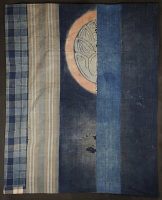 #ad Antique Futon Furoshiki Japan blue dye wrapper cloth 1800 art craft $380.00