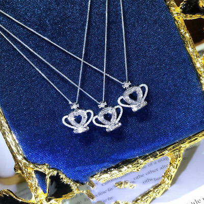 #ad Cute Jewelry Cubic Zircon 925 Silver Filled Necklace Pendant Women Party Gift C $3.59