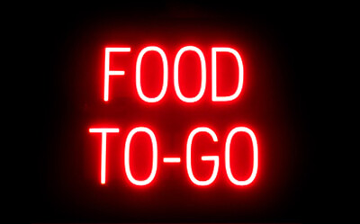 #ad SpellBrite FOOD TO GO Sign Neon Sign Look LED Light 19.8quot; x 15.0quot; $266.20