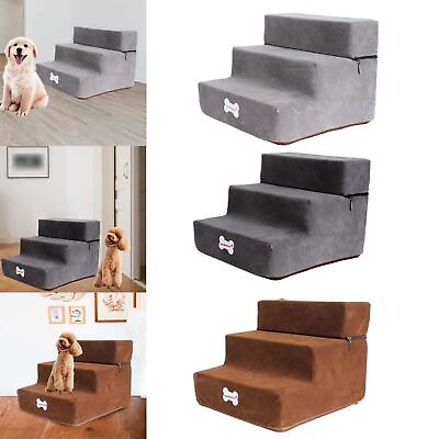 Soft Dog Stairs Ladder Non Slip 3 Steps Small Cat Pet Ramp Outdoor Climbing $30.88