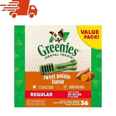 #ad Greenies Regular Natural Dog Dental Treats Sweet Pota...36 oz. 36 Treats . wm $49.95