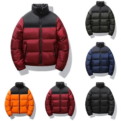 #ad Winter Warmth Men#x27;s Quilted Padded Coat Stand Collar Puffer Cotton Bubble Jacket $51.10