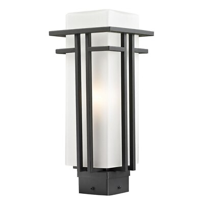 #ad 1 Light Outdoor Post Mount Lantern in Art Deco Style 6.63 Inches Wide by 15.75 $200.95