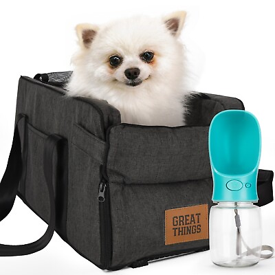 #ad Dog Car Seat for Small Dogs Center Console Pet Booster Seat with water bottle $33.99