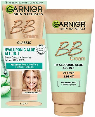 #ad Garnier BB Cream Classic Cover Correct Illuminate SPF 15 Hyaluronic Acid 50 ml GBP 13.03