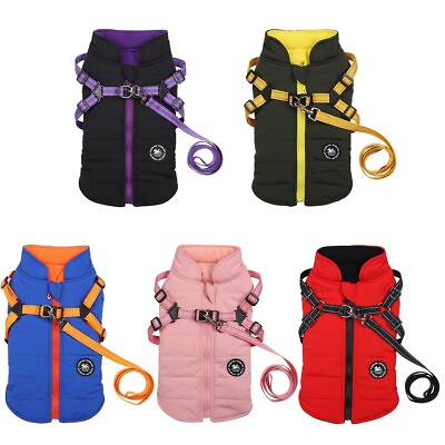 #ad 2 in 1 Pet Warm Jacket Small Dog Vest Harness Puppy Winter Outfit Coat $15.99