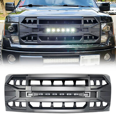 #ad For 2009 2014 Ford F150 Front Bumper Grill Armor Grille w Off Road Lights Black $184.00