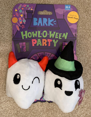 #ad NWT Bark Howl O Ween Halloween Ghost Dog Crinkle Squeak Toys 2 XS S $8.99