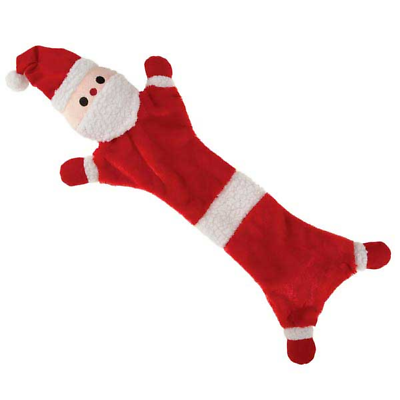 #ad Zanies Festive Unstuffies Santa dog pet Puppy Santa Holiday Squeeze Toy $13.95