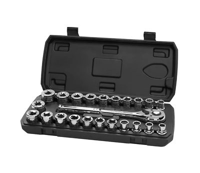 #ad 23 Piece 1 2 Inch Drive Mechanics Set with Socket Wrench Ratchet and Sets $29.29