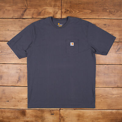 #ad Carhartt Logo T Shirt 2XL Pocket Workwear Tall Blue Tee GBP 29.69