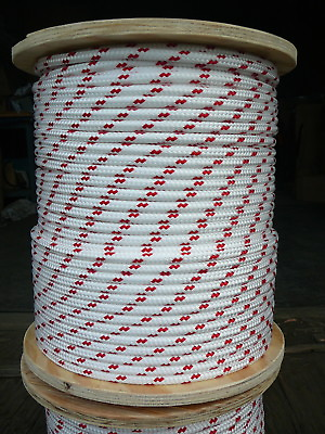 #ad NovaTech XLE Halyard Sheet Line Dacron Sailboat Rope 5 16quot; x 50#x27; White Red $38.00