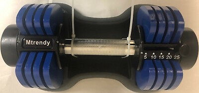 #ad Mtrendy 5 25 lbs adjustable Dumbbell Blue Single or Pair Weight Workout Exercise $59.82