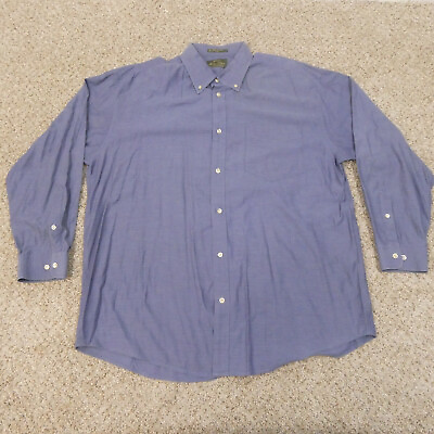 #ad Orvis Signature Collection Mens XXL Blue Linen Long Sleeve Shirt Button Down $18.88