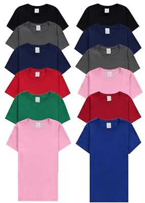 #ad BILLIONHATS 12 Pack Womens T Shirts in Bulk Cotton Crew Neck Short Sleeve Tees $61.20