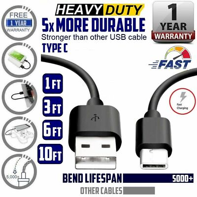 #ad LOT Braided USB C Type C Fast Charging Data SYNC Charger Cable 1 3 6 10FT LONG $2.46