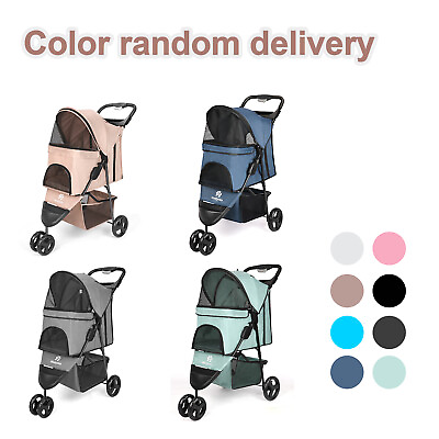 #ad #ad Pet Stroller Pushchair Carrier Foldable Deluxe Jogger Color random delivery $58.99