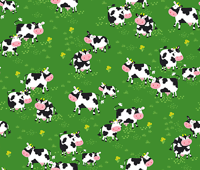 #ad Fun Flannel Cows Green Fabric $9.79