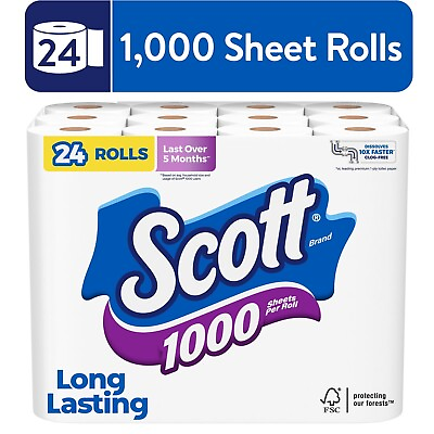 #ad Scott Toilet Paper 24 Rolls 1000 Sheets per Roll $18.99
