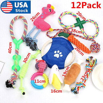 13PACK Dog Toys Aggressive Chewers Puppy chew Toys for Dogs Rope Dog pet Toy $19.98