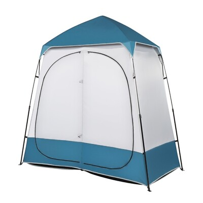 #ad 229*229*122cm Oxford Cloth Double Dressing Tent Blue White $89.10