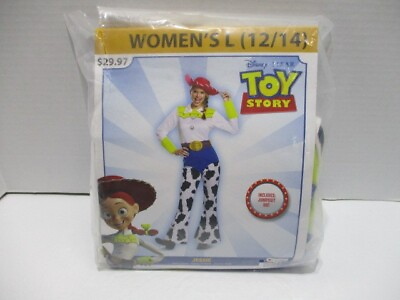 #ad Toy Story Jessie Costume Womens Large 12 14 Jumpsuit Only No Hat Halloween New $24.99
